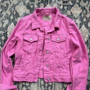 We The Free Vibrant Pink Jean Jacket